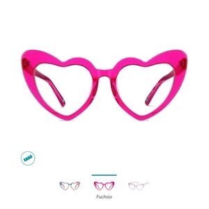 Zenni Apfel of My Eye translucent magenta/fuschia/pink oversize heart eyeglasses